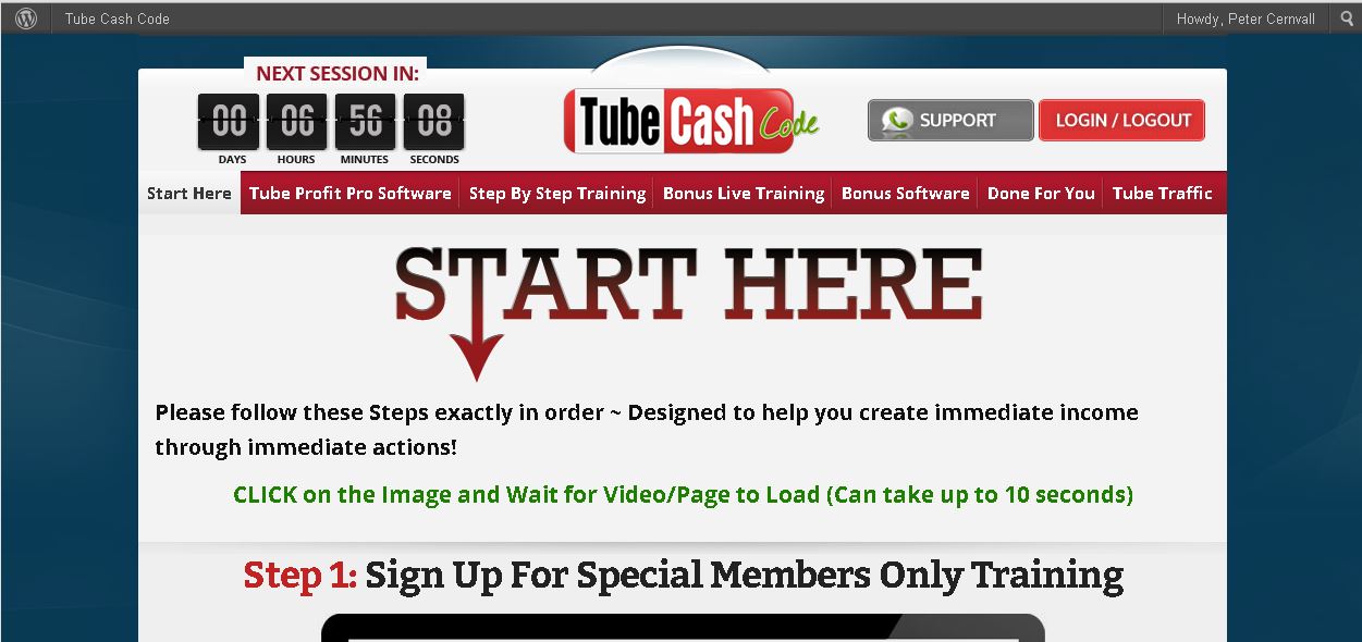  - tube-cash-code-start-page1
